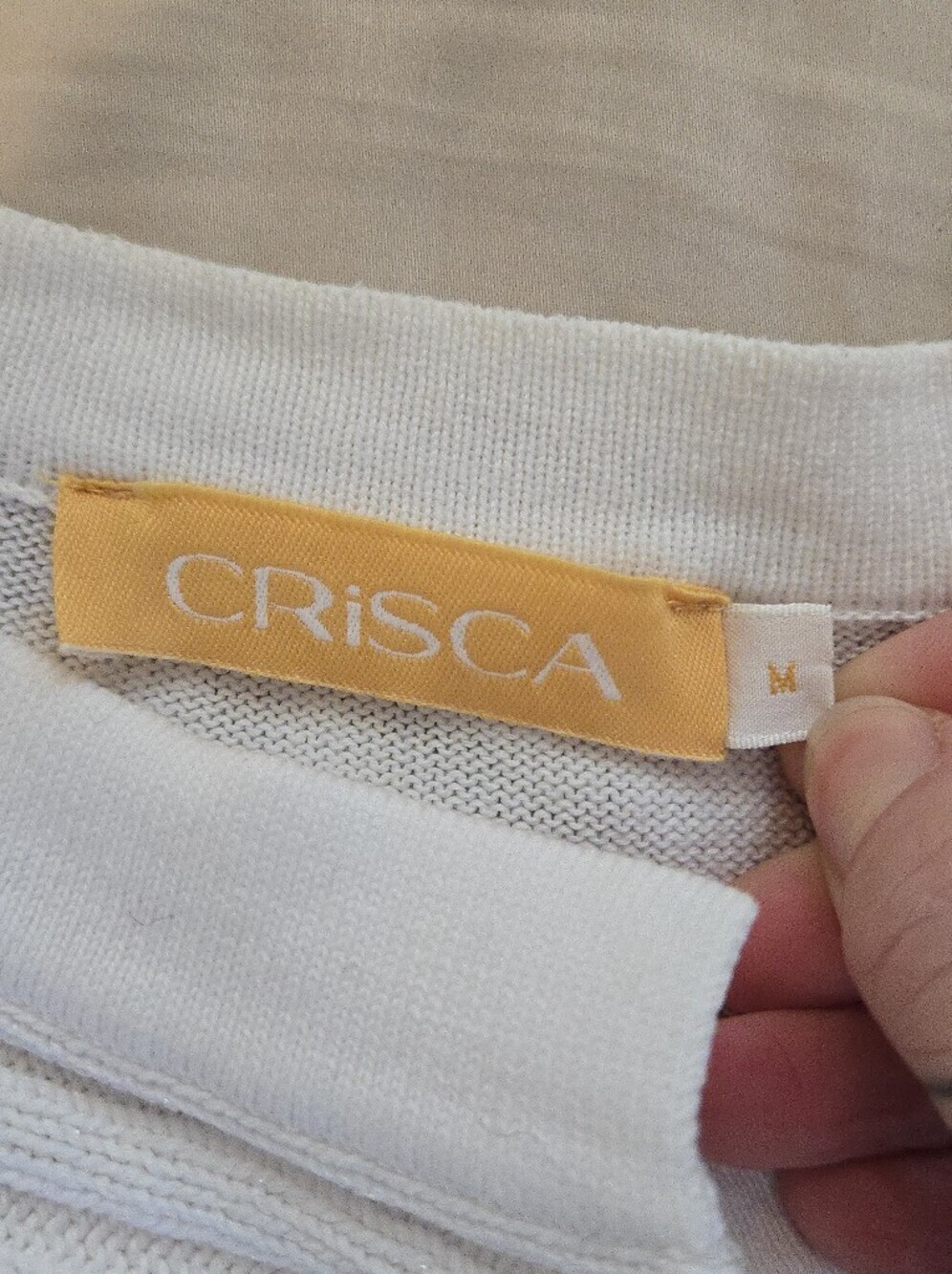 Crisca | White Asymmetrical Zip Knit Cardigan Jacket, Size M - Picture 4 of 8